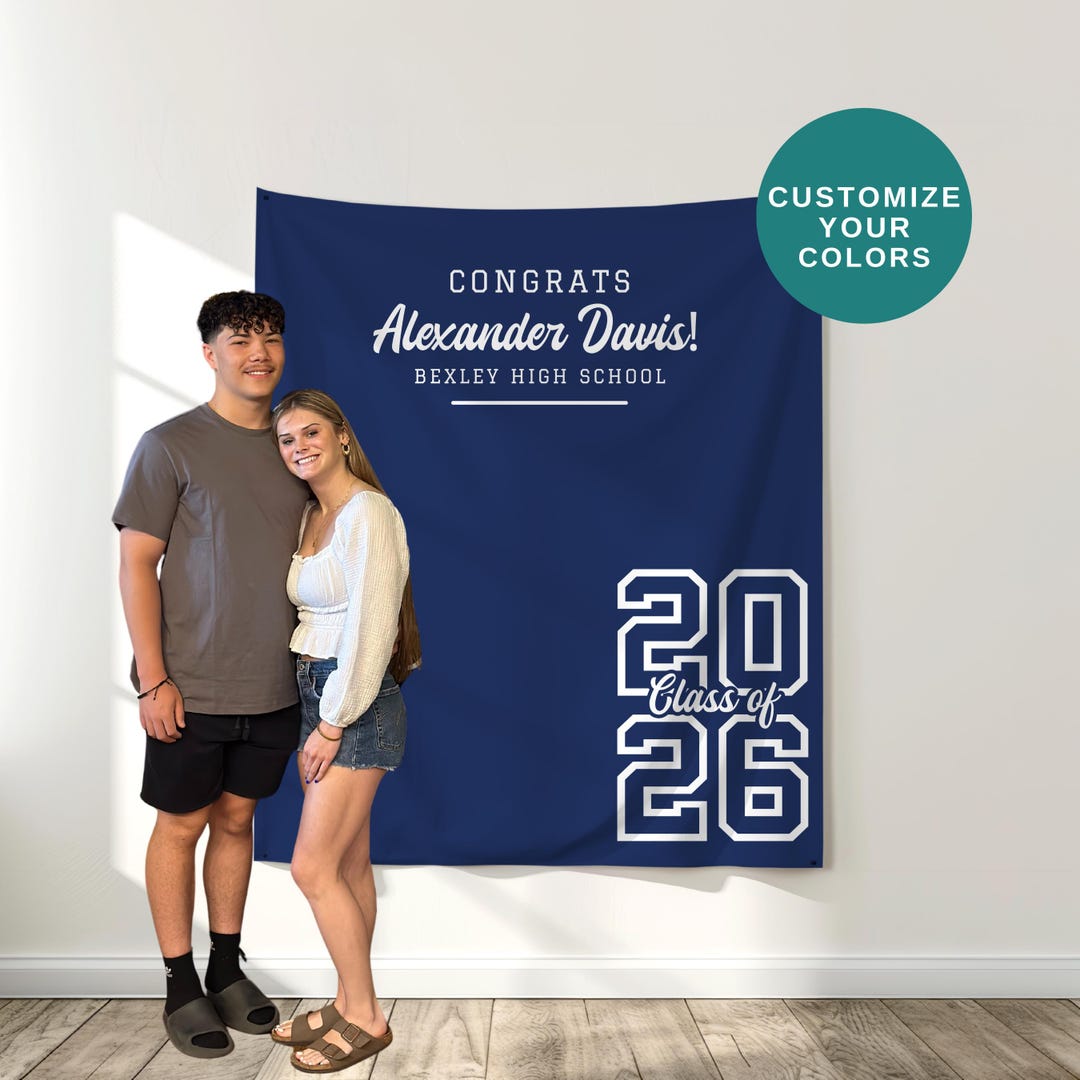 Custom Backdrop, Graduation Banner, Grad Party Decor, Personalized ...