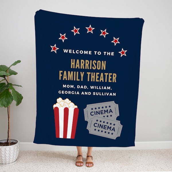 Personalized Movie Night Blanket Etsy