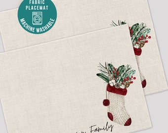 Christmas Placemats, Personalized Holiday Decor, Handmade Placemats, Farmhouse Christmas,Rustic Chrristmas