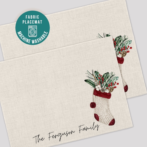 Christmas Placemats, Personalized Holiday Decor, Handmade Placemats, Farmhouse Christmas,Rustic Chrristmas