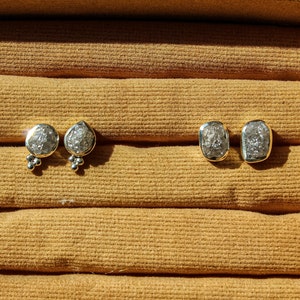 925 Sterling Silver, Diamond Pendant, Rough Diamond Pendant, Raw Diamond, Natural Diamond, Handmade, Uncut Diamond, Studs, Diamond studs