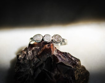 925 Sterling Silver, Diamond Ring, Rough Diamond Ring, Raw Diamond, Natural Diamond, Handmade, Uncut Diamond, Ring, Diamond Ring