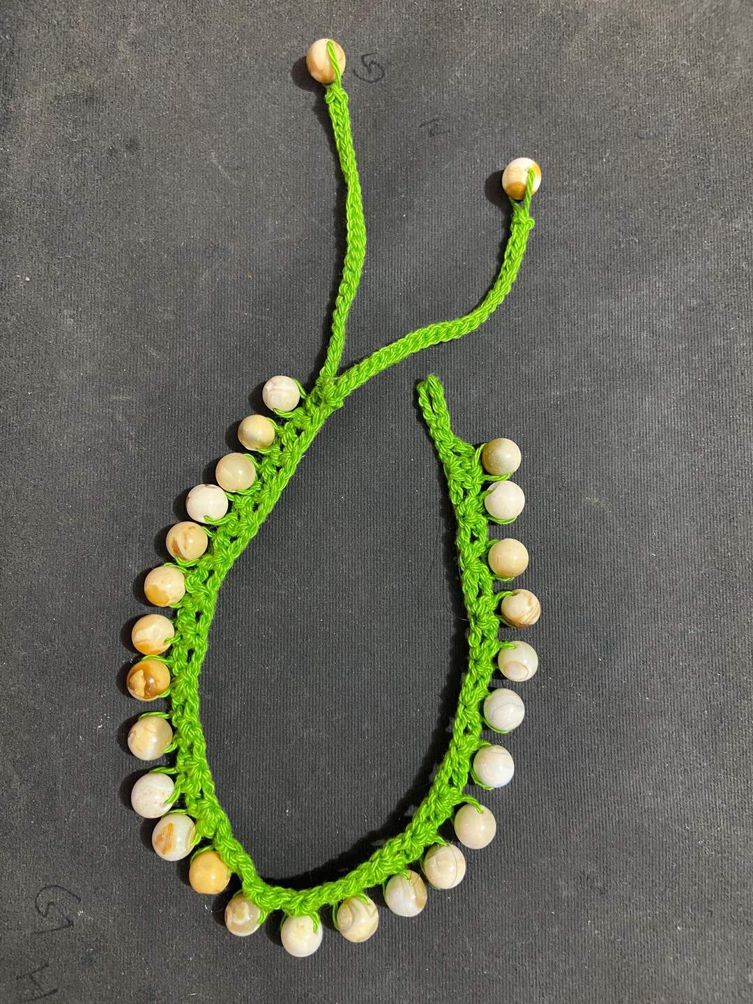 Hand Made Anklets With Natural Stones , Cotton Embroidery Thread - Etsy