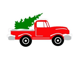 Download Free Red Christmas Truck Back View Embellishment Or Window Etsy SVG Cut Files