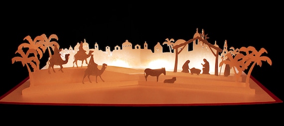 Download 3D SVG Pop up Layered card 'Nativity' scene | Etsy