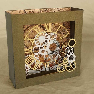 3D SVG Box card clockwork design svg png dxf digital download