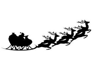 Santa sleigh and Reindeer silhouette SVG