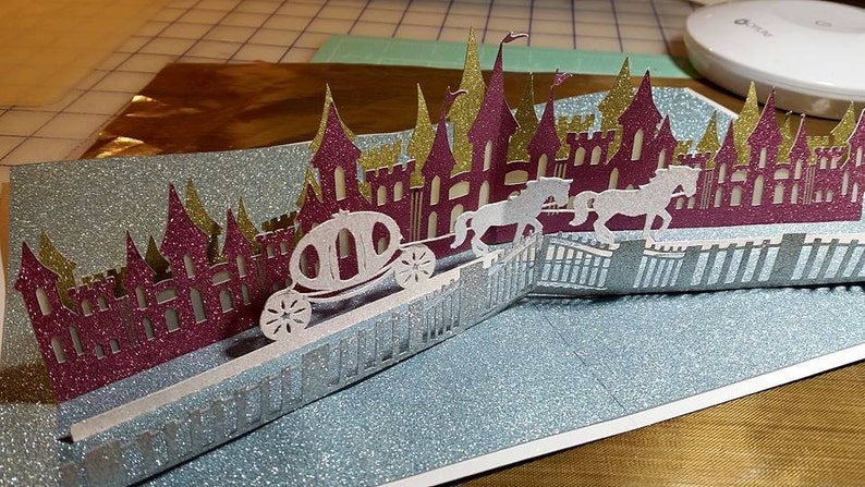 Download 3D SVG PDF Pop up layered card Magical Castle | Etsy