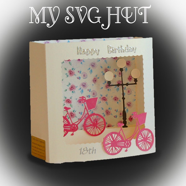 3D SVG Bicycle Box card DIGITAL download