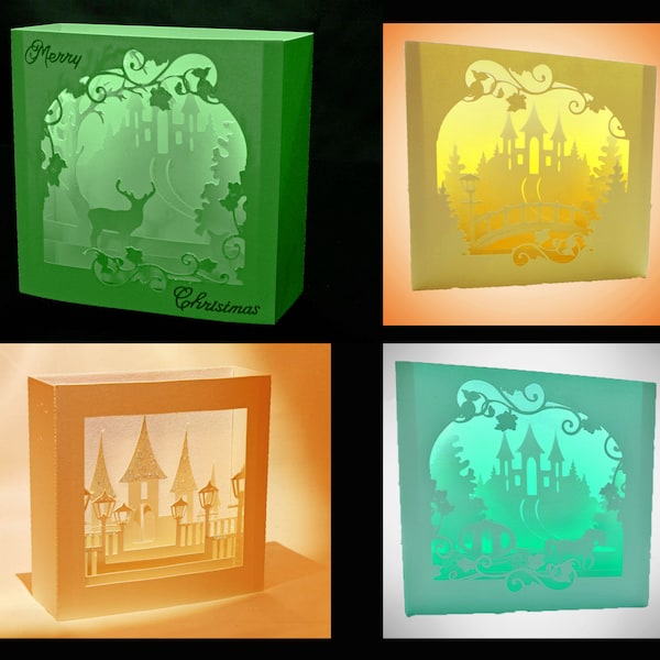 Castle theme bundle shadow box cards 4 designs
