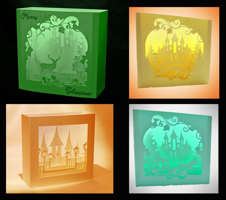 Castle theme bundle shadow box cards 4 designs image 1