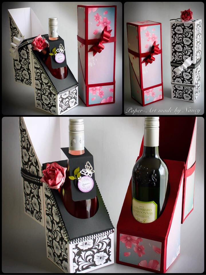 SVG Wine Bottle Gift Box DIGITAL download Etsy