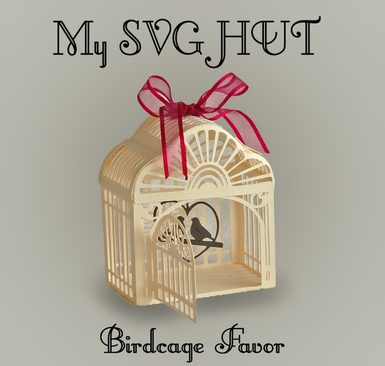 Download 3D SVG Birdcage FAVOR with swinging birds DIGITAL download ...