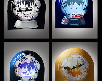 Snow Globe 3D cards SET of 4 Winter wonderland set