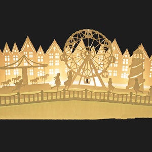 3D SVG PDF Pop-up WENSKAART Al het plezier van de beurs digitale download
