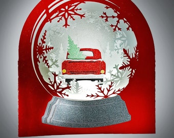 Snow Classic Christmas Truck Box template