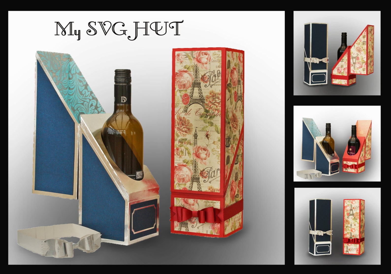 SVG Wine Bottle Gift Box DIGITAL Download Etsy UK