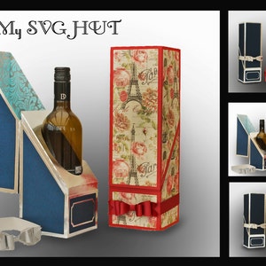 Download SVG Wine Bottle Gift Box DIGITAL download | Etsy