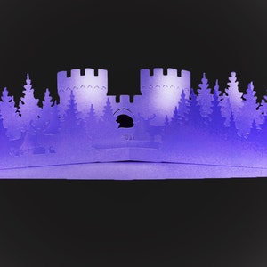 3D SVG PDF Pop up card Castle Deer Scene DIGITAL download
