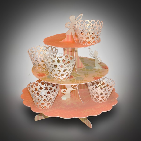 3D SVG  Cupcake Stand Fairy design DIGITAL download