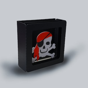 Piraten-Design 4-Zoll-Quadrat-Box-Karte-Vorlage