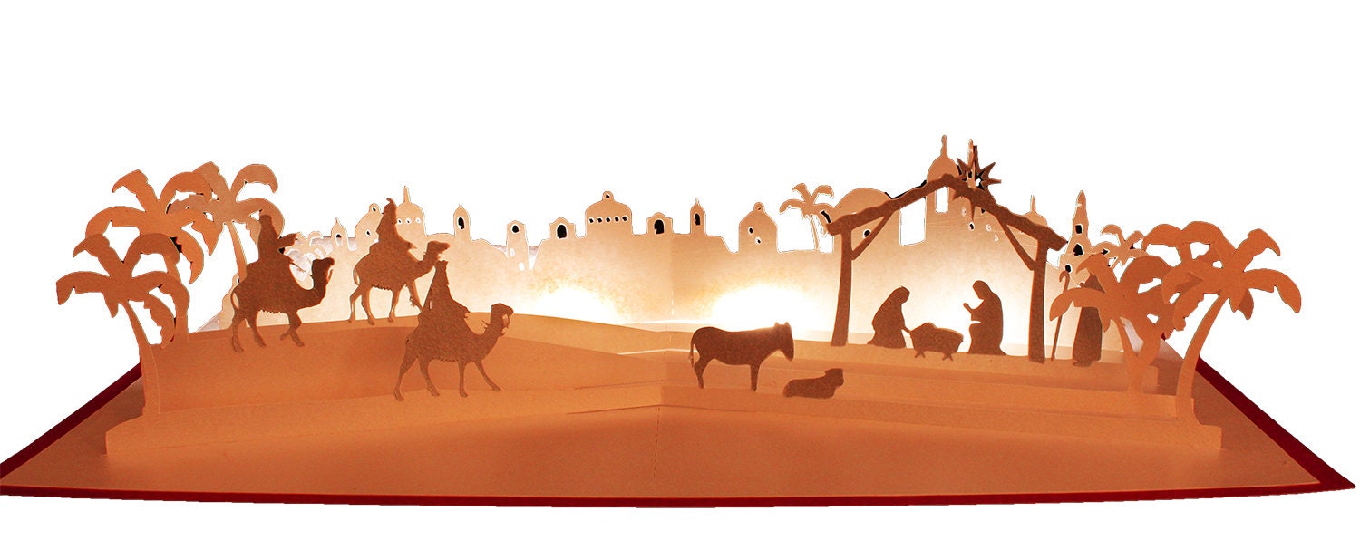 Download 3D SVG Pop up Layered card 'Nativity' scene | Etsy