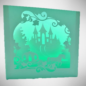 Cavallo e carrozza Shadow Box carta pieghe piano modello