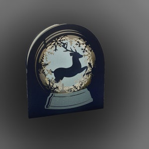Snow Globe Modello digitale di Snow Globe Leaping Deer