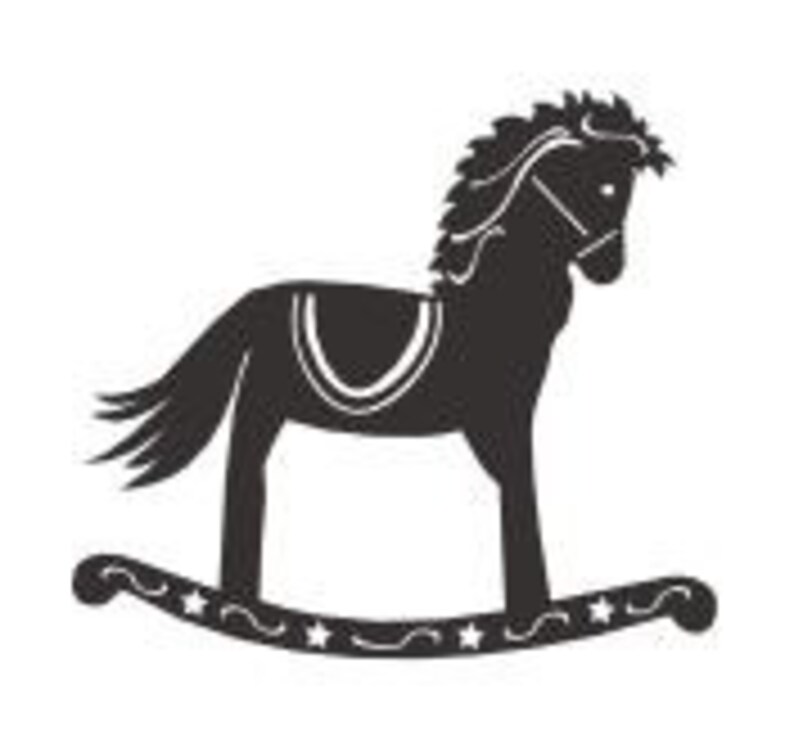 Download SVG Rocking horse sillhouette card topper embellishment | Etsy