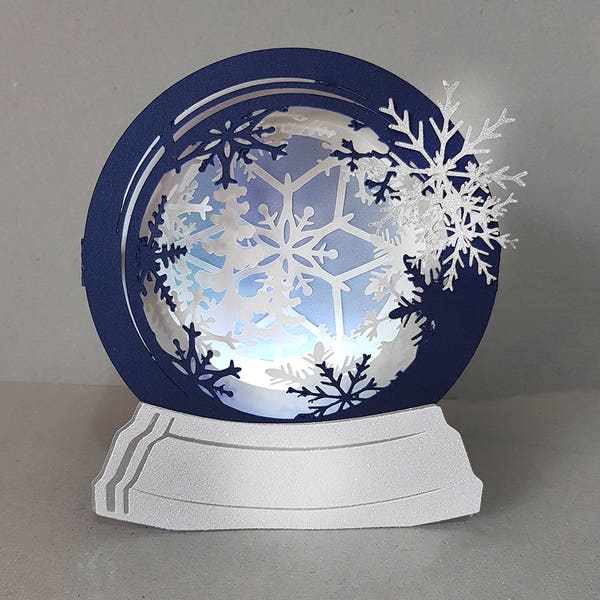 Snow Globe première neige carte modèle de boîte