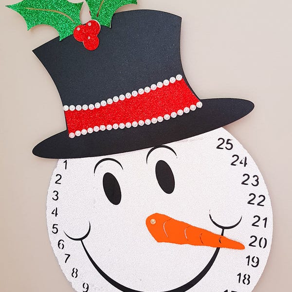 Happy Snowman Advent Calendar Template