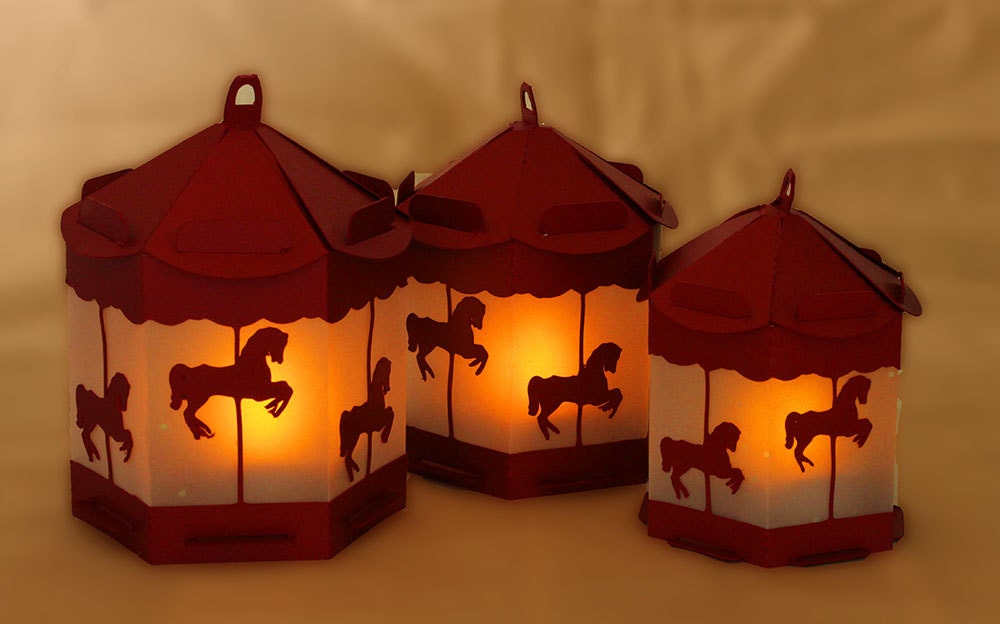Download 3D SVG Pony carousel Lantern SVG digital file | Etsy