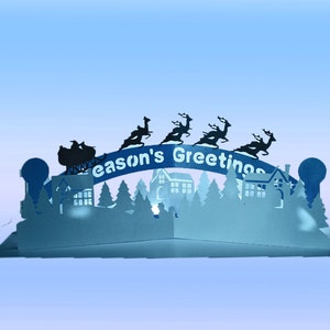 Szablon karty pop-up Silent Night Seasons Greetings