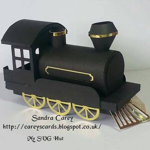 3D SVG Steam Train with Carriage and removable lid DIGITAL download image 4