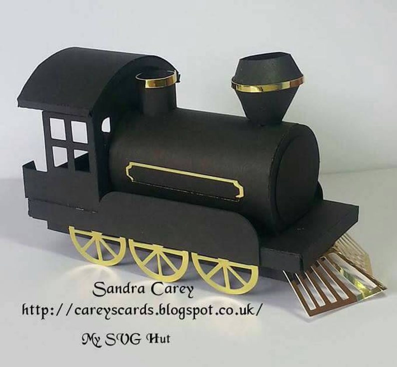 3D SVG Steam Train with Carriage and removable lid DIGITAL download image 4