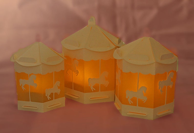 Download 3D SVG Pony carousel Lantern SVG digital file | Etsy