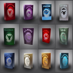 fascio di 12 carte di casella Zodiac con modello di buste