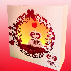 Valentine Owl box card template