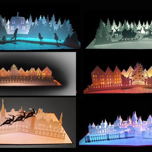 Pacchetto di 6 Winter Wonderland Pop-up disegni