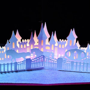 3D SVG PDF Pop up layered card Magical Castle