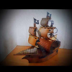 3D SVG Pirate Ship Galleon  DIGITAL download