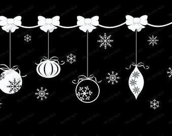 Hanging Baubles Window decoration  template