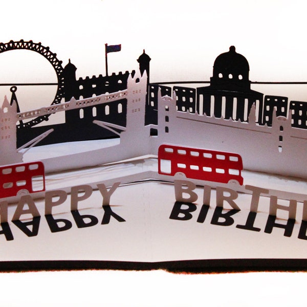 3D SVG Pop up card London Scene DIGITAL download