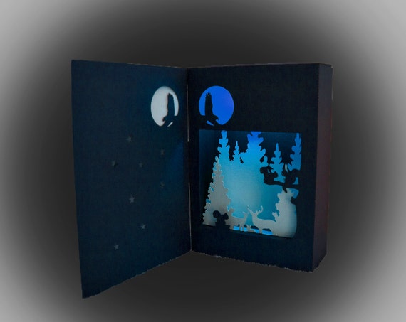 enchanted forest shadow box lantern template etsy