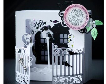 3D SVG PDF box card secret garden DIGITAL download