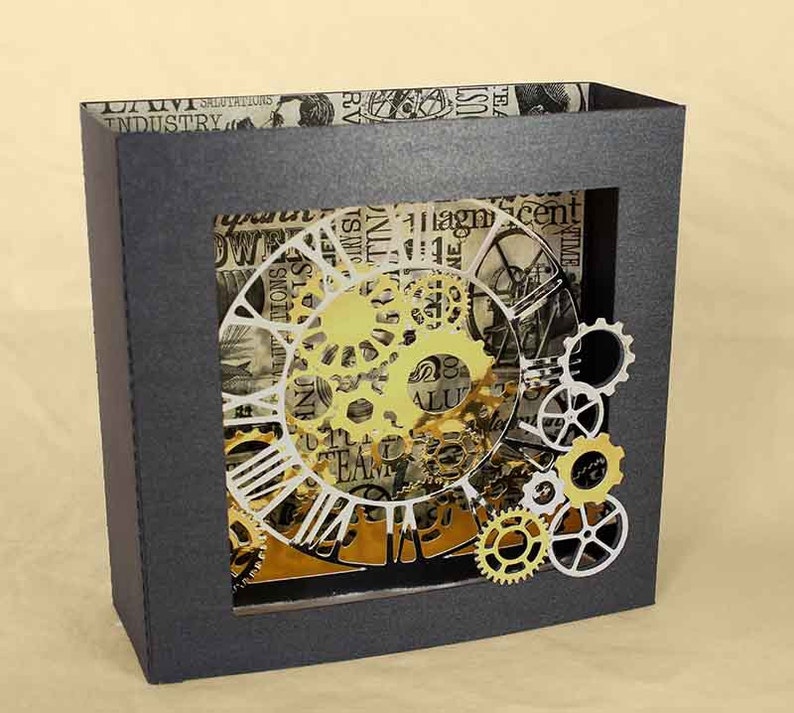 Download 3D SVG Box card clockwork design svg png dxf digital ...