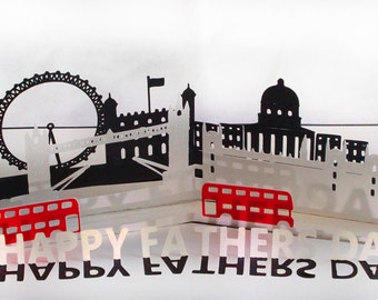 Download 3D SVG Pop up card London Scene DIGITAL download