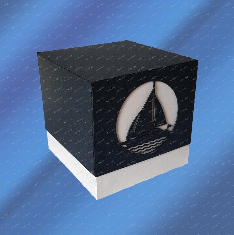 Sailing Boat Gift box template Etsy