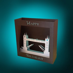 London Bridge Geburtstag-Box-Karte-Vorlage