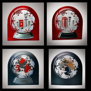 Snow Globe 3D Cards SET OF 4 Classic designs templates